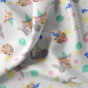Printed Cotton FUNZOO-35 White / Yellow